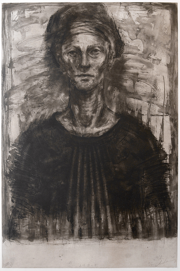 忠田 愛「五線譜の家」81.5×54cm(銅版画)