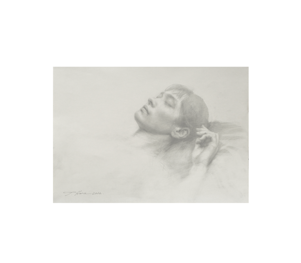 脱落身心　123.7×55cm　1972年4月12日作　ボンド墨、和紙　額装